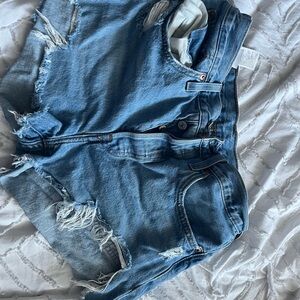Levi’s distressed high rise shorts